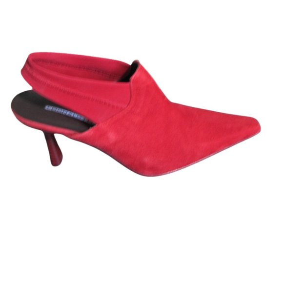 Donald J. Pliner Red Suede Sling Back Shoes - Picture 4 of 6